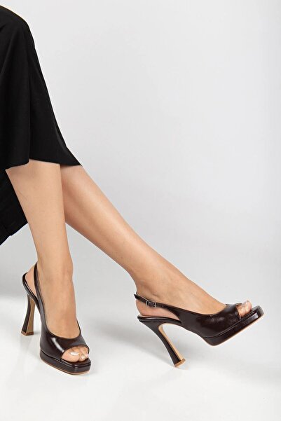 ALTIN TOPUK Women's Brown Platform Heeled Shoes