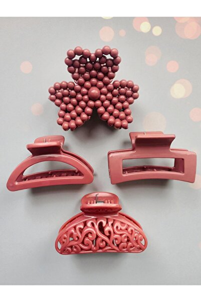 GALATA GIFT Kıskaçlı Mandal Toka, Kadın Saç Tokası, 4'lü Toka Seti - 4 cm Uzu...