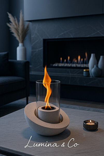 LUMİNA Masaüstü Beton Şömine – Kumlama