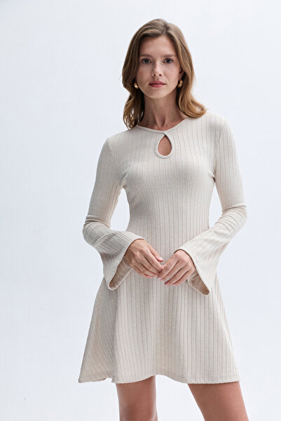 Mudo Long Sleeve Mini Dress with Collar Detail