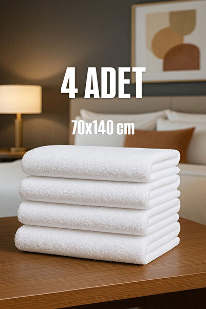 mihriban Beyaz Otel Grup - Banyo - Sauna Havlusu 4 Adet 70x140 cm