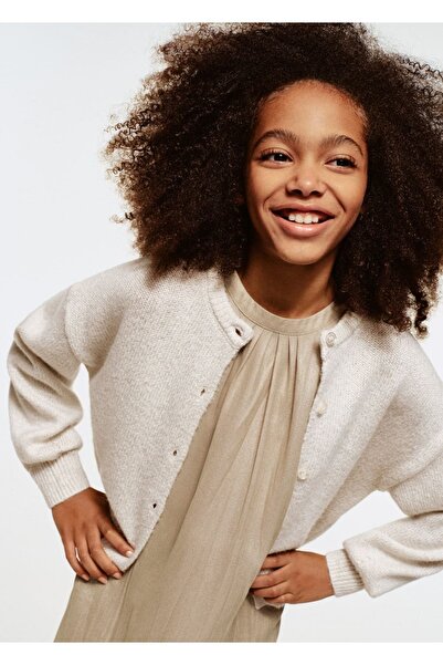 MANGO Kids Parlak detaylı triko hırka