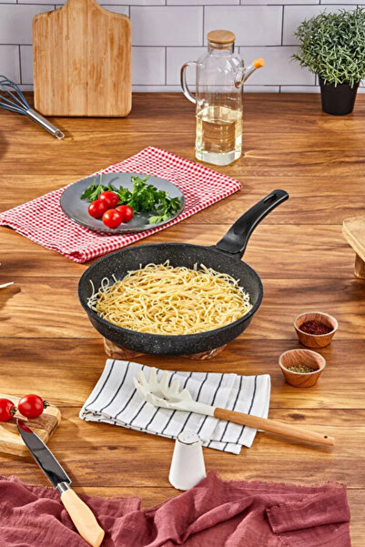 Home مقلاة ماكسي بمقبض 28 سم - مقلاة مطبخ من الجرانيت المصبوب غير قابلة للالتصاق