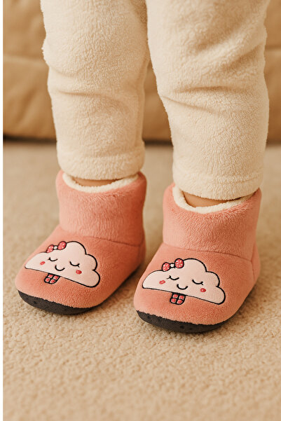 pufien Çocuk Panduf, Bebek Ev Botu, Hayvan Desenli Sevimli Nakışlı Bebek Panduf