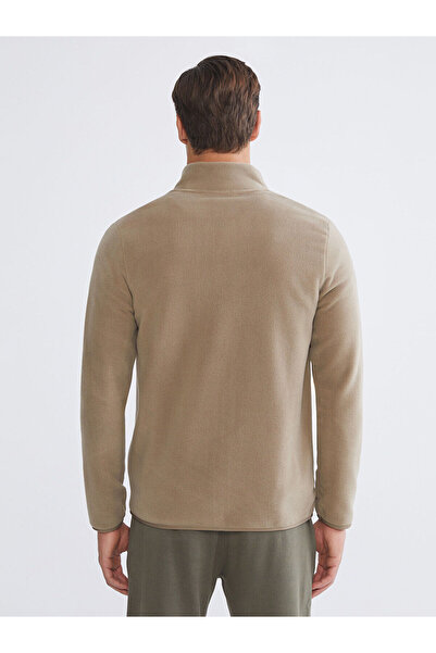 LC Waikiki New Season Stand Collar Long Sleeve Fleece Men's Zippered Sweatshirt