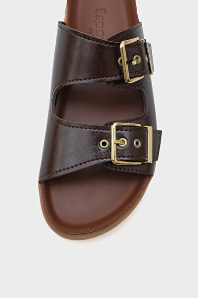 Capone Outfitters Γυναικείες άνετες παντόφλες Margy Wedge με διπλή πόρπη