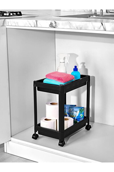 Carpekitchen Vesken 2 Katlı Düzenleyici Raf Beyaz, Mutfak Tezgah Altı , Banyo...