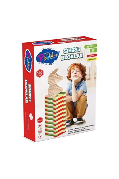 ONYIL Wooden Game Magic Blocks Educational Learning Toy 100 Pieces