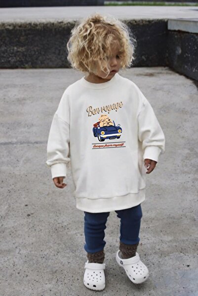 Monila Erkek Çocuk Baskılı 3 İplik Kumaş Pamuklu Sweatshirt