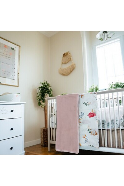 Mrvhome بطانية بغطاء من قماش الموسلين مكونة من 4 طبقات من القطن