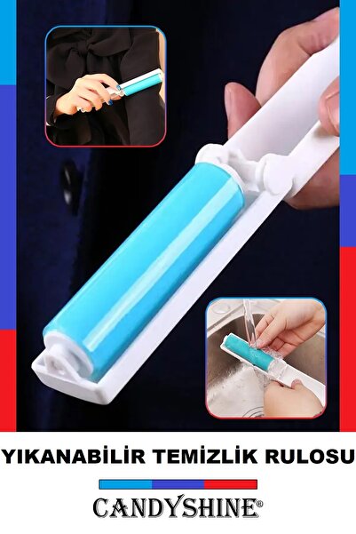 ®çanta/cep Boy Yıkanabilir Mucize Tüy Toz Kırıntı Pislik Saç Kepek Toplayıcı Yapışkanlı Pratik Rulo