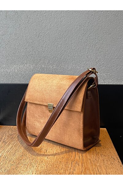 na nura collection Tan Women's Suede Covered Shoulder Bag