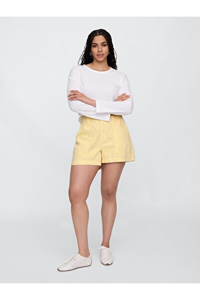 GAP Kadın Sarı Renkli Denim Şort