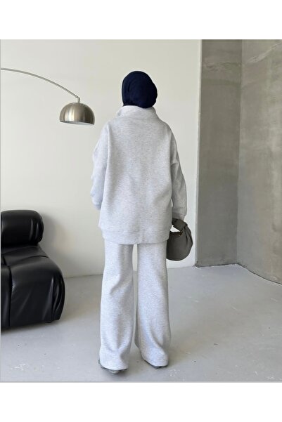 Tarzımızbir 3-Thread Fleece-Lined Cotton Long Piece Tracksuit Is a Hijab