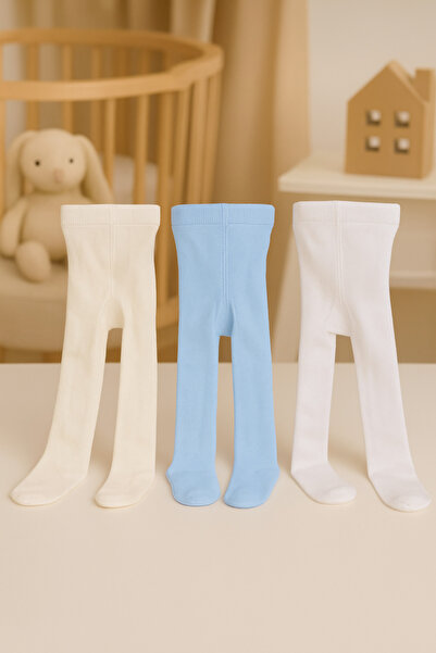 Pico Baby 3'lü Bebek & Çocuk Pamuklu Düz Renkli Külotlu Çorap