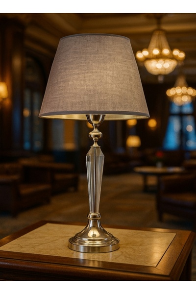 Lampada Amore Krom Kristal Metal Abajur - Hasır