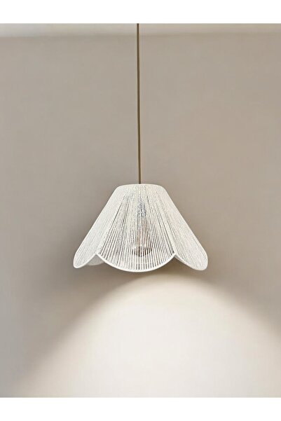 KorFam Rosalinda Avize - Hasır El Yapımı Bohem Çiçek Şekilli Rustik Avize