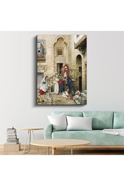 Tablofest Osman Hamdi Bey - Harem Avlusunda Kadınlar Kanvas Tablo