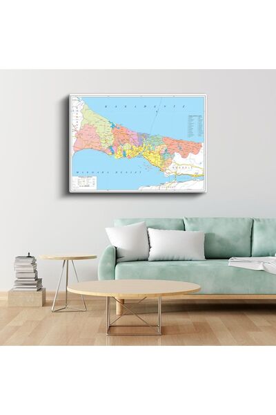 Tablofest İstanbul - İl Haritası Kanvas Tablo