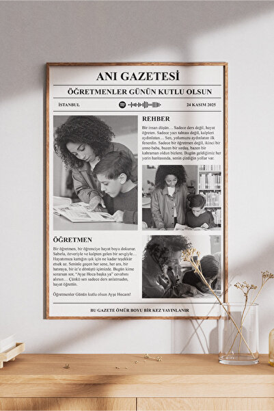 Sürpriz Vakti Kişiye Özel Anı Gazetesi | Favori Şarkınız, Sözler ve Fotoğraf ile Tasarlanmış Benzersiz Poster