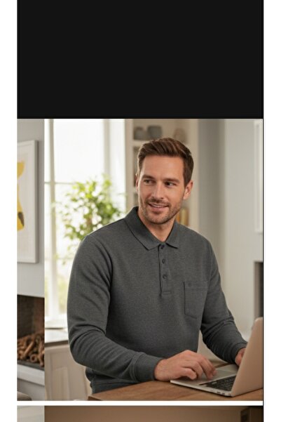 güncüoğlu جيب بياقة وأكمام طويلة للرجال كلاسيكي من القطن الممشط