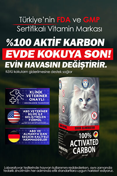 Jorgens Kennel Aktif Karbonlu Organik Kedi Kumu Koku Giderici 200gr Kokusuz K...