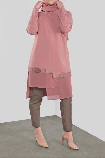 Alvina Stone Printed Chiffon Detailed Tunic 20118