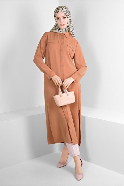 Alvina قميص بياقة خلفية مطرزة 43566