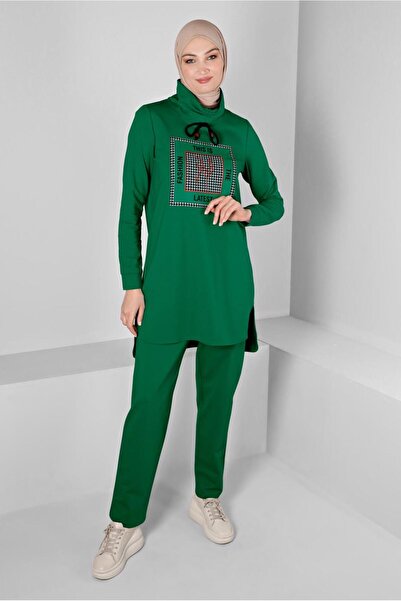 Alvina طقم بدلة رياضية مكونة من قطعتين - بنطلون مطبوع ورباط علوي 43347