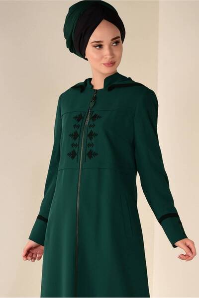Alvina Hooded Embroidered Top Coat 1315