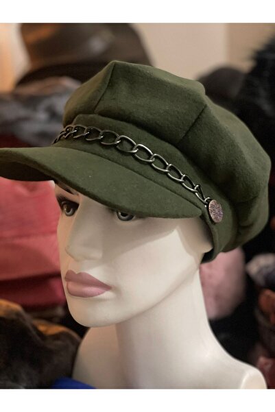 kuru Kışlık Zinci Aksesuarlı Kaşe Kumaş Baretta Şapka