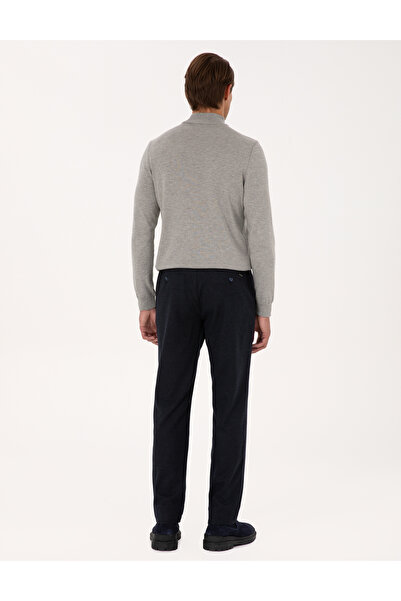 Pierre Cardin Lacivert Regular Fit Beli Lastikli Kanvas Pantolon 50317282-VR033