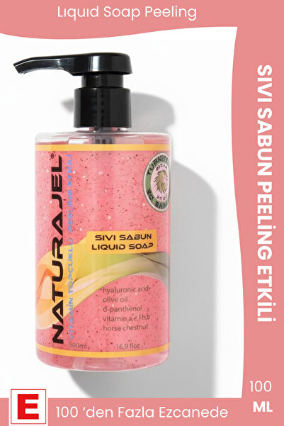 Naturalite صابون سائل 500 مل من Naturajel مع تأثير تقشير وكعب فيتامين