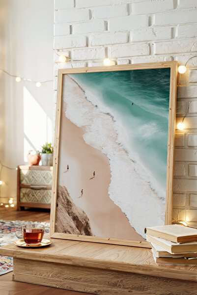 AKSU SANAT Kumsal ve Deniz, Tabiat Kanvas Poster, (ÇERÇEVESİZ) Kanvas Poster ...