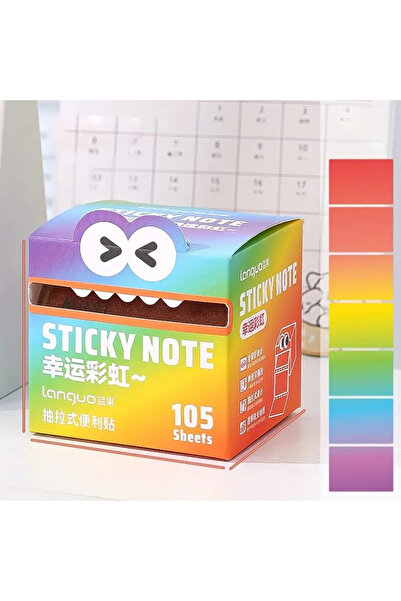 ATLAS KIRTASİYE Renkli Canavar Kutulu Sticky Note – 105 Yaprak Şeffaf Yapışkan Not Kağıdı LG-43355
