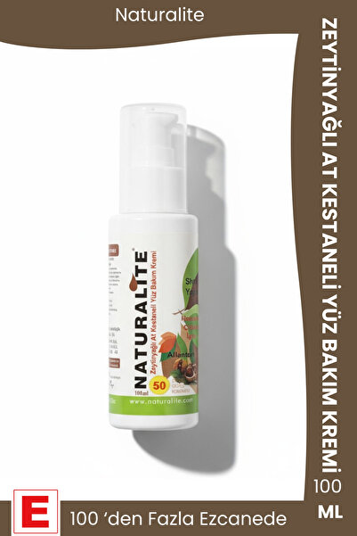 Naturalite كريم العناية بالوجه بزيت الزيتون وكيستناء الحصان بمعامل حماية 50 S...