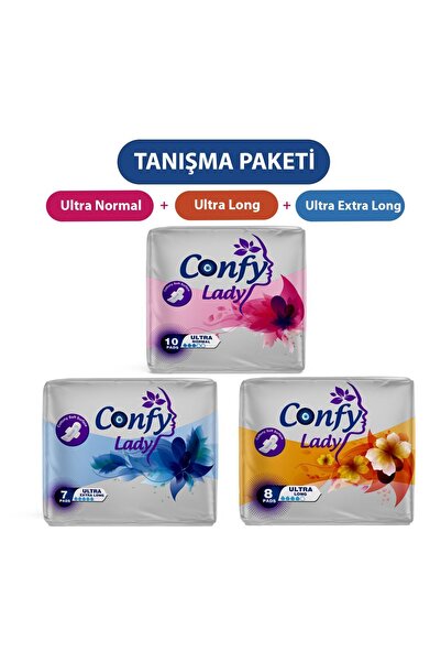 Confy Lady مجموعة مناديل الترا الصحية - 25 قطعة