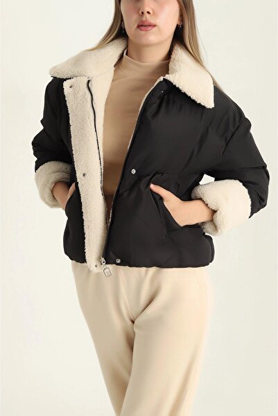 KASİDE Inflatable Coat with Fur Inside
