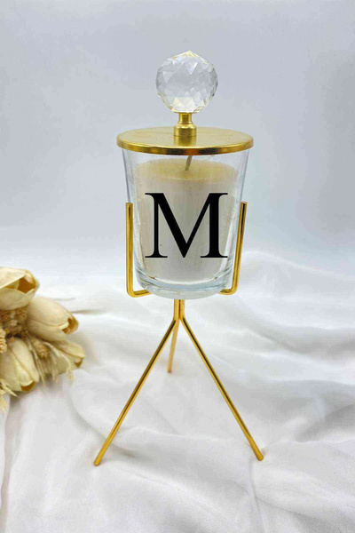 RetroLazer Lüks M Harfli Mumluk Gerçek Mum