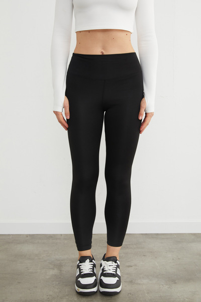 Fulla Moda Colanți cu talie înaltă cu imprimeu text activ