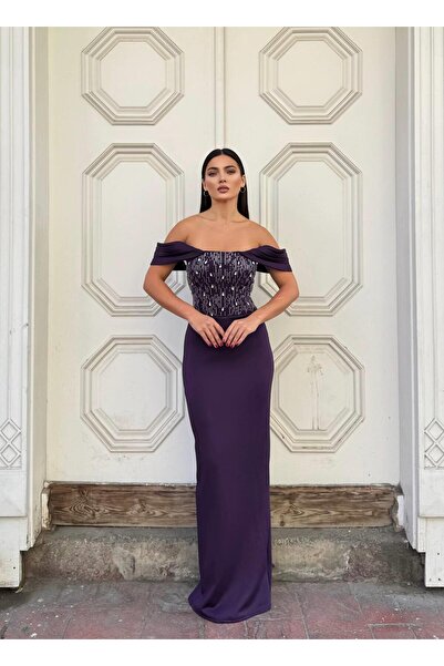 Modafeminen Rochie de seară lungă cu paiete, care îmbrățișează corpul, mânecă...