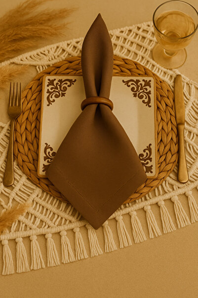 Flea Market Light Oak Color Set of 8 Wood Presentation Natural, Napkin Holder, Ring Napkin Ring - Wedding Invitation Organization