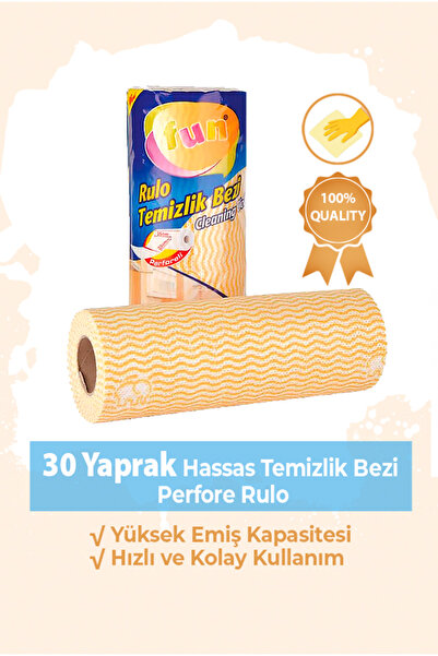 Fun قماش تنظيف حساس مثقب 30 ورقة - لون أصفر - عبوة واحدة