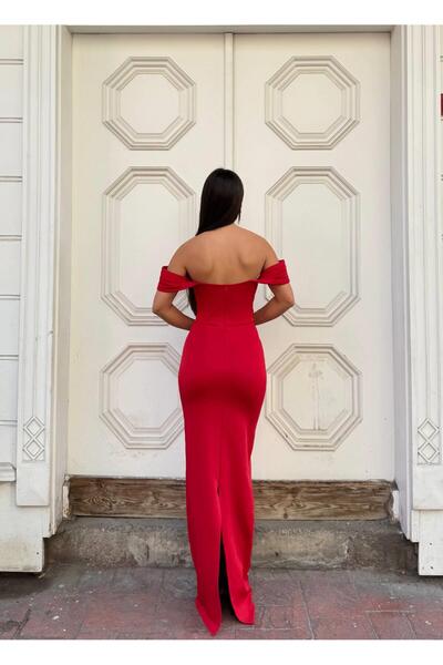 Modafeminen Sequined Long Evening Dress 583329 Red