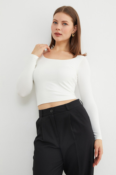 Fulla Moda Basic Square Neck Blouse
