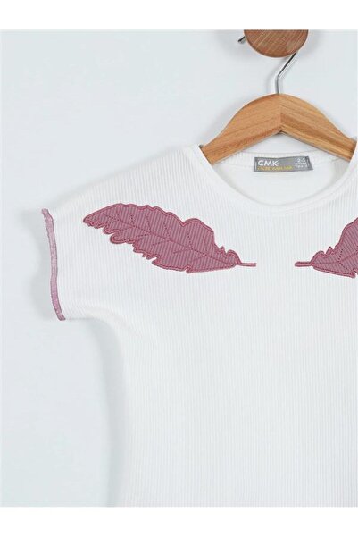 ribana Leaf Stitched Ribbed Girl Set