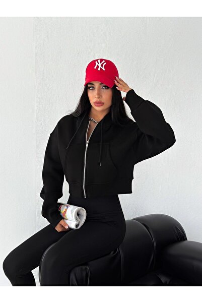 Noa Noa Zippered Short Three Thread Raster Sweatshirt