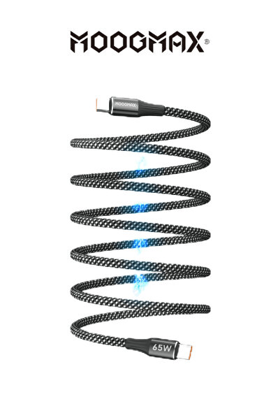 MOOGMAX كيبل شحن مغناطيسي بقوة 65 واط، كابل تايب سي الى تايب سي بطول 2 متر, س...