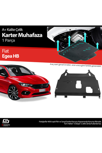 S Dizayn S-Dizayn Fiat Egea Sedan Çelik Karter Muhafaza Koruma 2015 Üzeri A+ Kalite FI-EGH-CKM