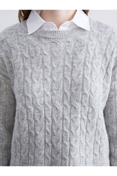 LC Waikiki Shirt Collar Self-Patterned Women's Knitwear Sweater